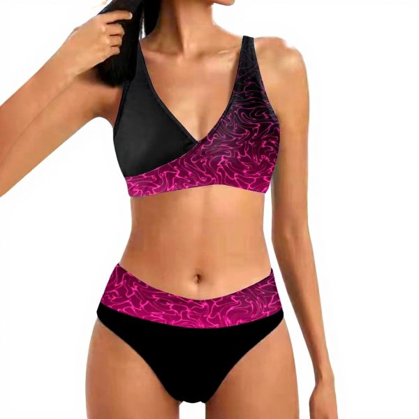 Bikini Push Up Femme Maillot Bain Deux Pièces Rose XXL