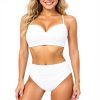 Bikini femme taille haute dos nu GCBOMTA noir blanc