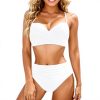 Bikini femme taille haute dos nu GCBOMTA noir blanc