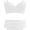 Bikini femme taille haute dos nu GCBOMTA noir blanc