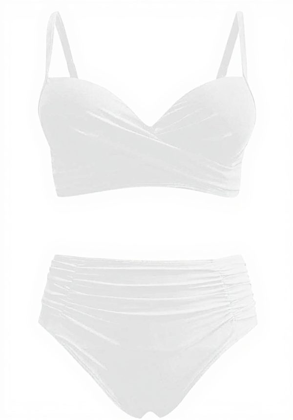 Bikini femme taille haute dos nu GCBOMTA noir blanc