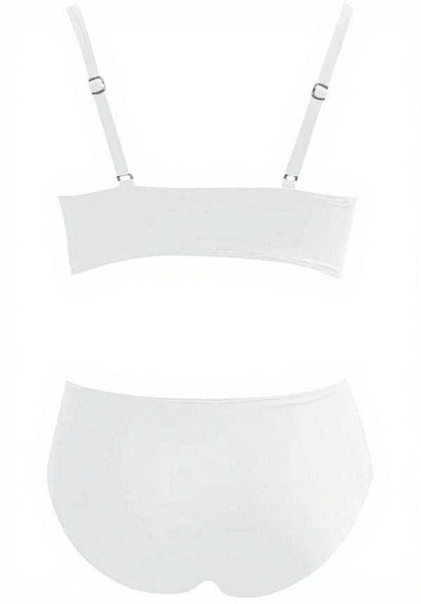 Bikini femme taille haute dos nu GCBOMTA noir blanc