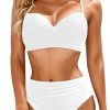 Bikini femme taille haute dos nu GCBOMTA noir blanc