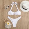 Ensemble bikini femme anneau décolleté tendance plage-3