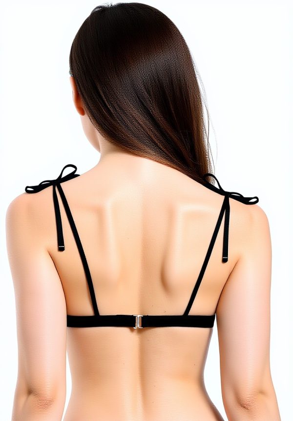 Haut de bikini triangle volants femme Vogue Plage Bleu Noir