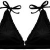 Haut de bikini triangle volants femme Vogue Plage Bleu Noir