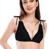 Haut de bikini triangle volants femme Vogue Plage Bleu Noir