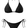 Holipick Bikini Femme Dos Nu Bas Nouer Noir