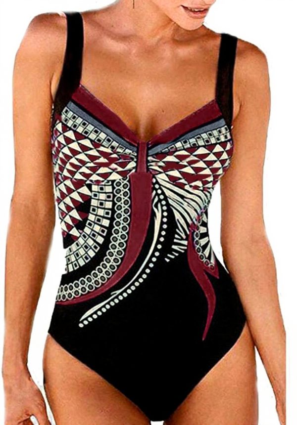 Maillot de bain femme pvucpot dos nu imprimé été plage
