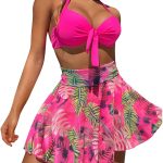 YIzdegg Bikini Femme Polyester Imprimé Plage Sexy-0