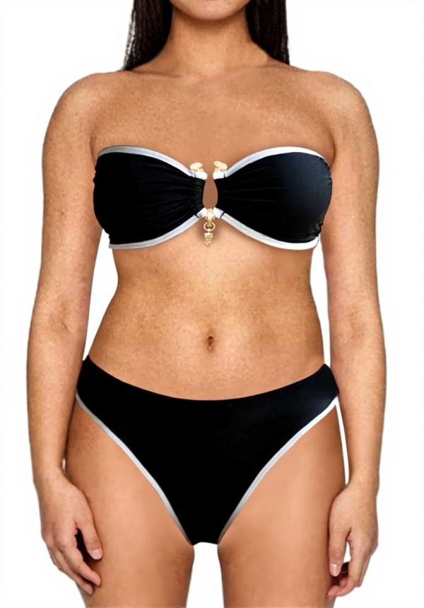 Bikini Femme Sexy Maillot Bain Taille Haute Generic Blanc