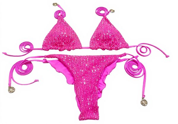 Bikini Femme Sexy Maillot Bain Triangle Paillettes Generic