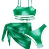 Maillot de bain 3 pièces femme dos nu triangle BSLVWG