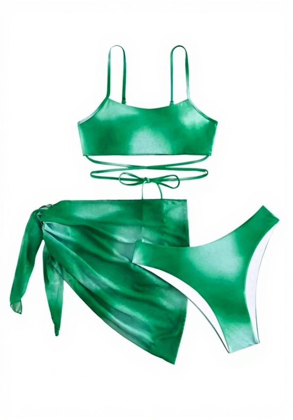 Maillot de bain 3 pièces femme dos nu triangle BSLVWG