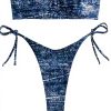 Ensemble bikini jean femme JASASCCEL coupe haute dos nu
