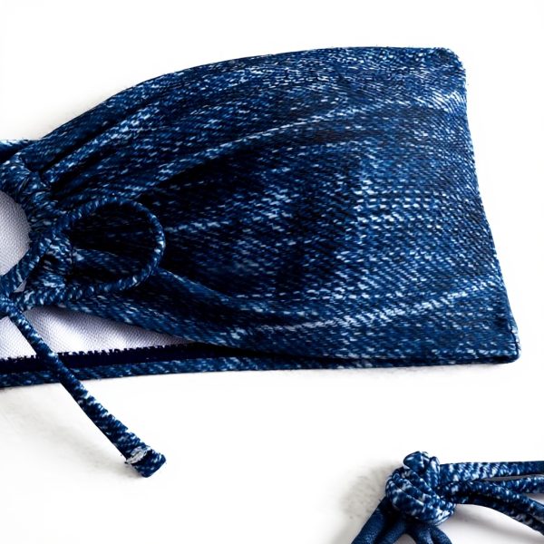 Ensemble bikini jean femme JASASCCEL coupe haute dos nu