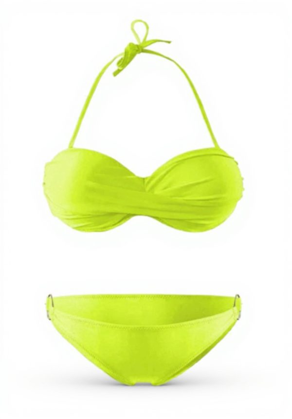 Ensemble Bikini Femme Bandeau Plissé Paillettes Push-up