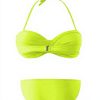 Ensemble Bikini Femme Bandeau Plissé Paillettes Push-up