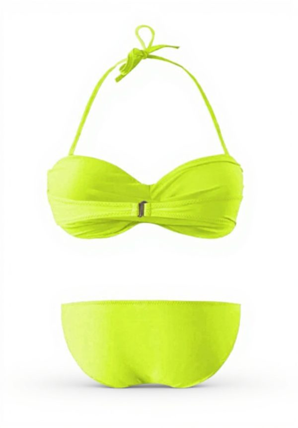 Ensemble Bikini Femme Bandeau Plissé Paillettes Push-up