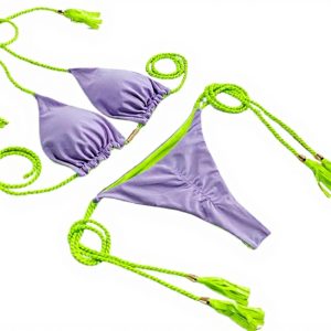 Ensemble Bikini Femme Triangle Brésilien Volants Bretelles