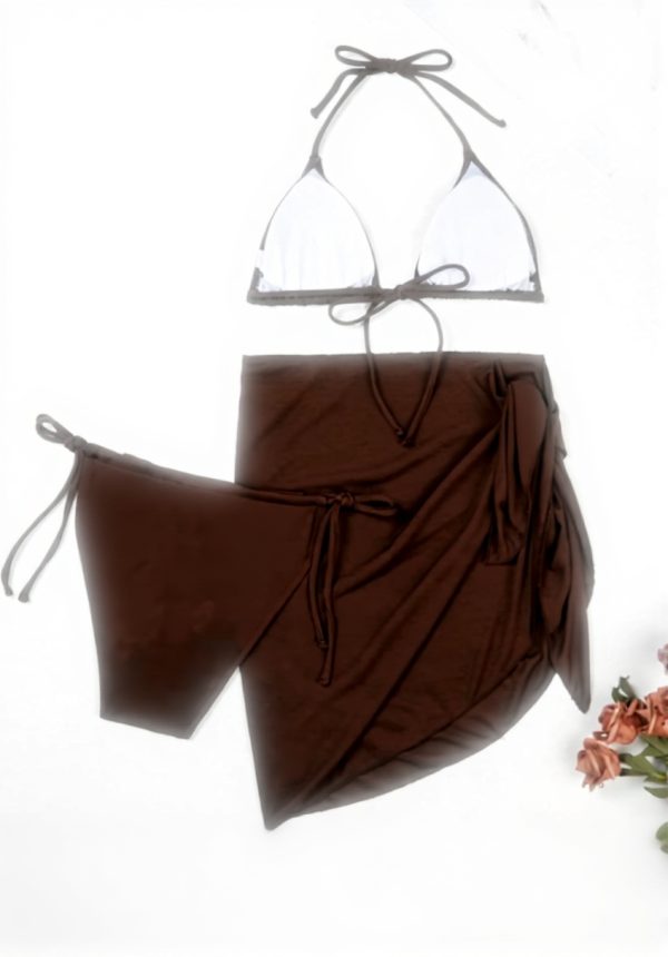 Maillot de bain triangle Fazvncv dos nu réglable noir femme