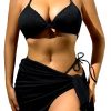 Maillot de bain triangle Fazvncv dos nu réglable noir femme