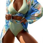Maeau Bikini 3 Pièces Femme Protection UV Imprimé Plage