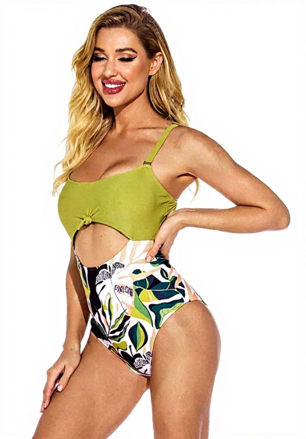 Maillot de bain bikini fleurs FBJOMSEWZO femmes vert léger