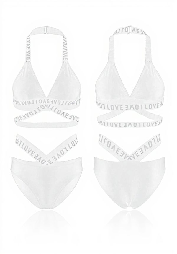 Maillot de bain femmes FBJOMSEWZO bandage croix imprimé noir