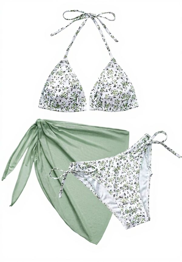 Svanco Maillot de Bain Femme 3 Pièces Motifs Floraux Bikini