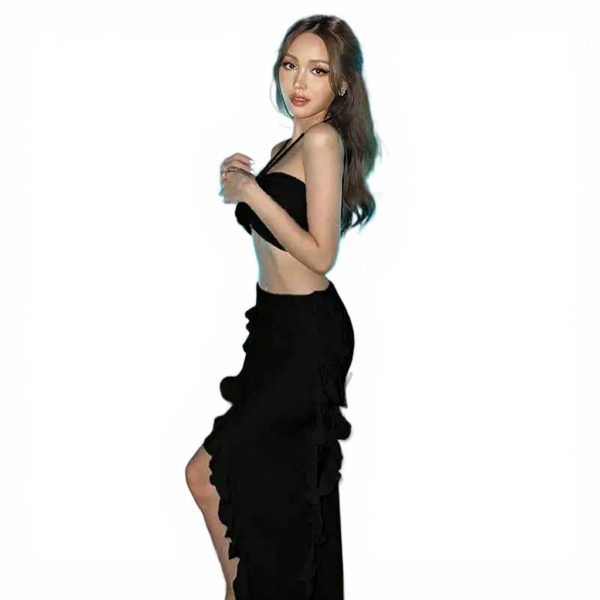 Maillot de bain trois pièces XYNM design licou modelant