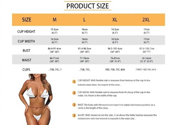 Bikini triangle sexy Yewattles femme dos nu string été