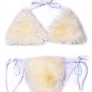 Ensemble bikini fourrure synthétique ZOSCGJMY femme maillot