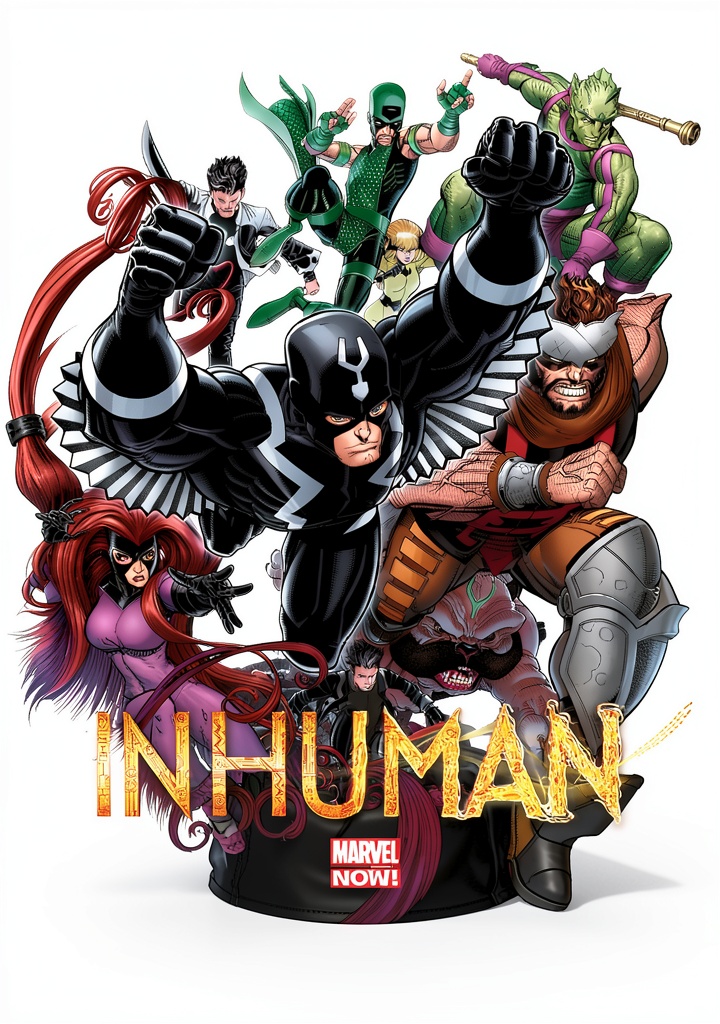 Couverture de la BD Inhuman montrant les héros en action