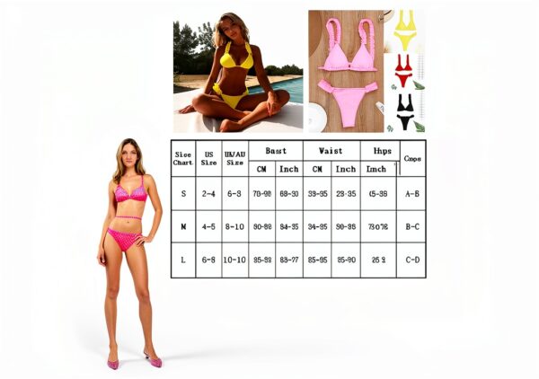 Maillot de bain deux pièces JFAN triangle polyester blanc-3