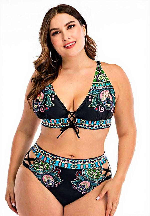 Maillot de bain grande taille FBJOMSEWZO bikini push-up noir