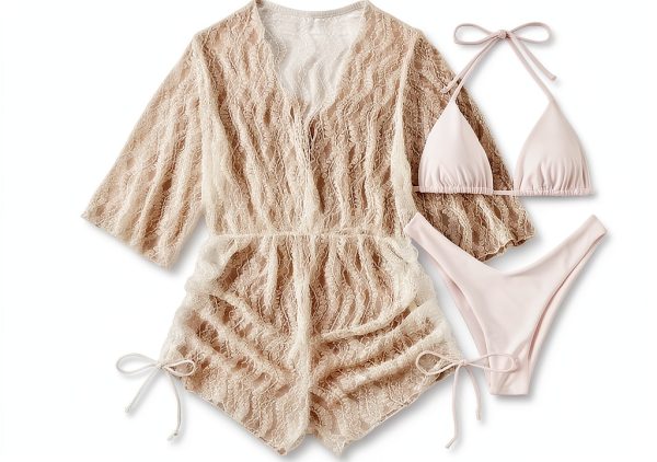 Maillot de bain femme gainant ventre plat deux pièces blanc