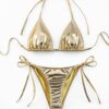 Bikini PEOAVRU micro string PU confortable femmes plage-2